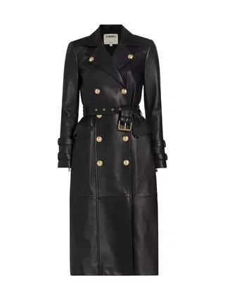 L'AGENCE Celina Leather Trench Coat