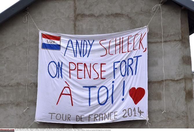 Andy Schleck may be out of the Tour, but his supporters are still there.