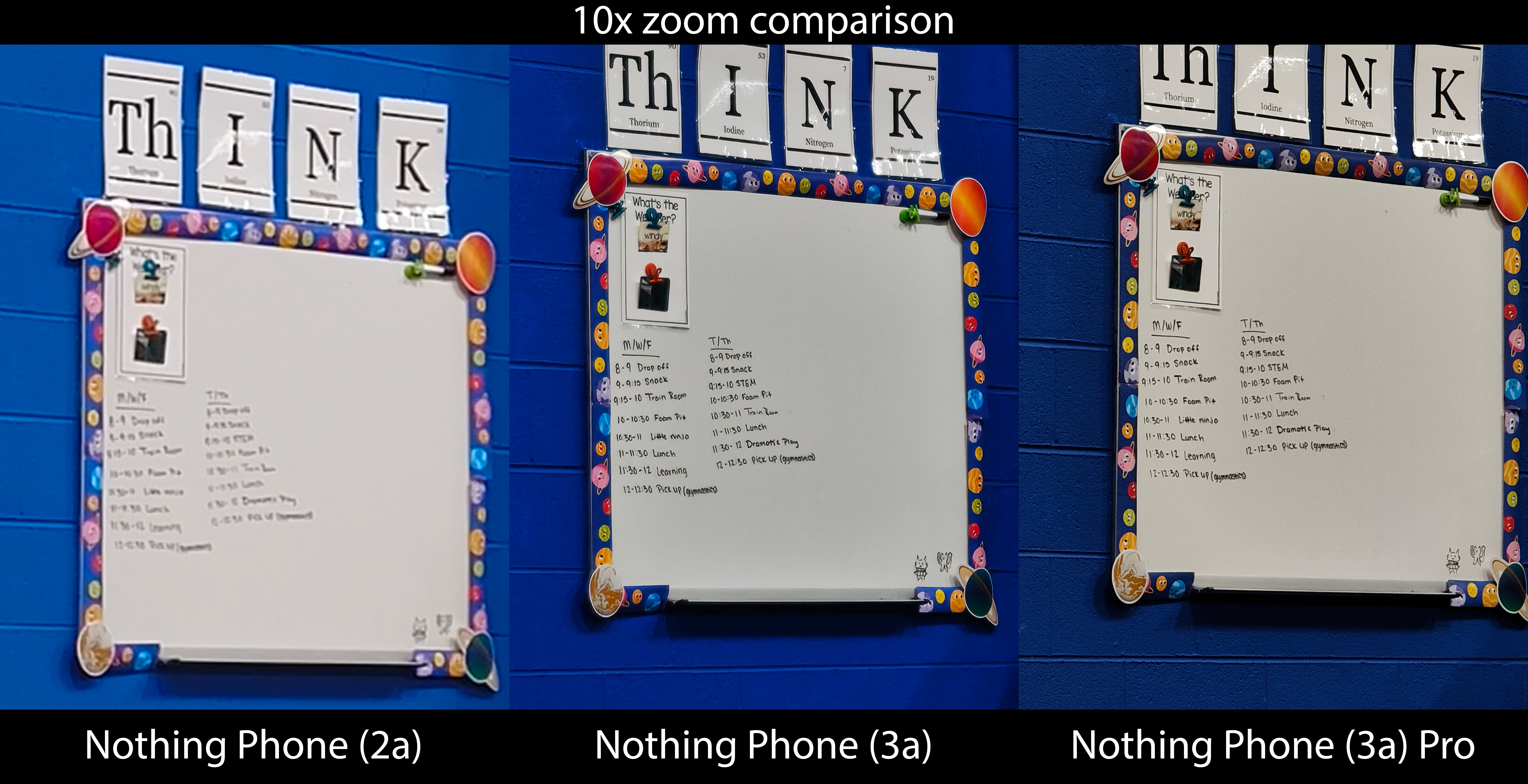 Comparing camera quality between the Nothing Phone 2a, Phone 3a, and Phone 3a Pro