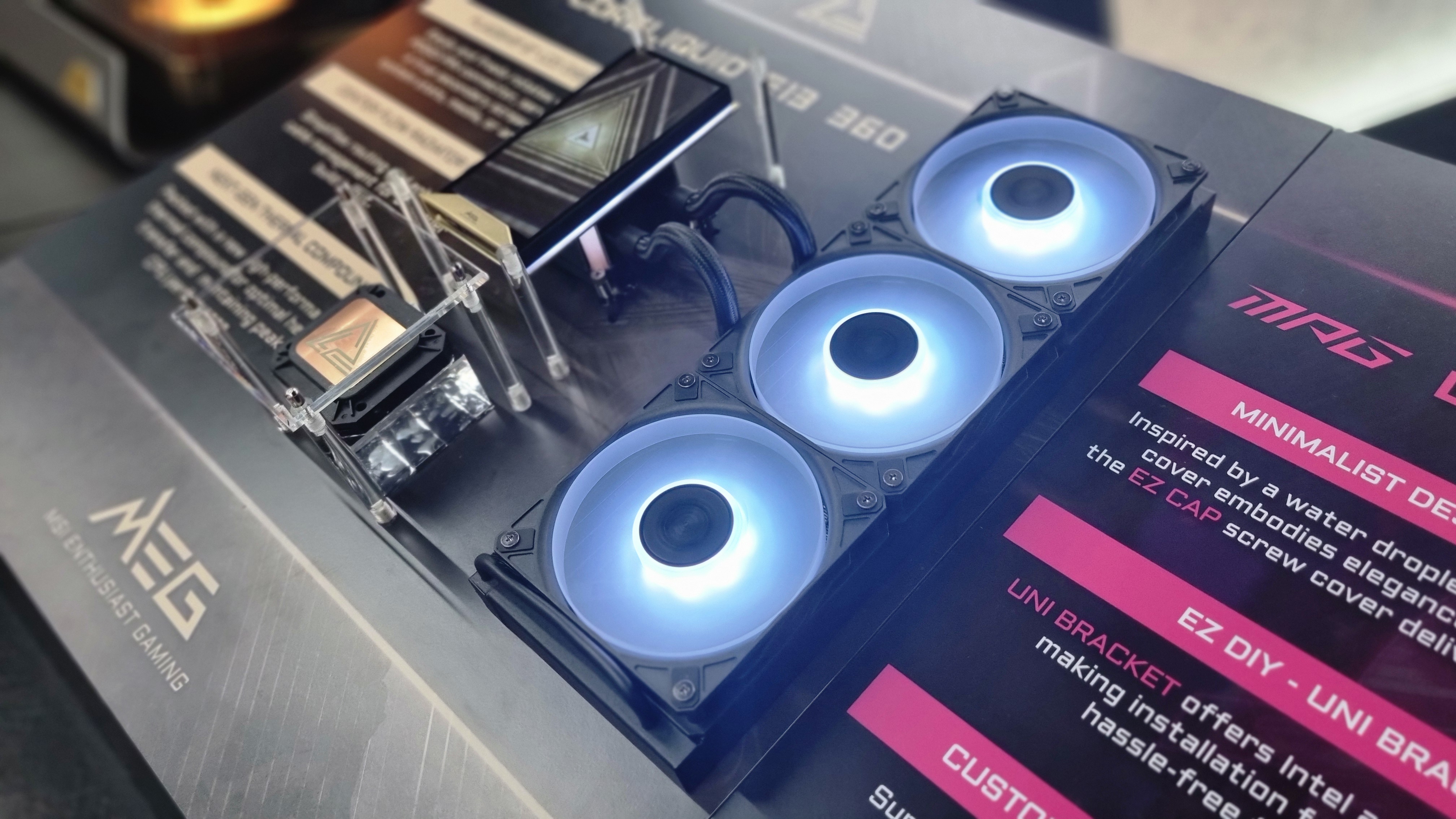The MSI MEG Coreliquid E13 series cooler in various configurations
