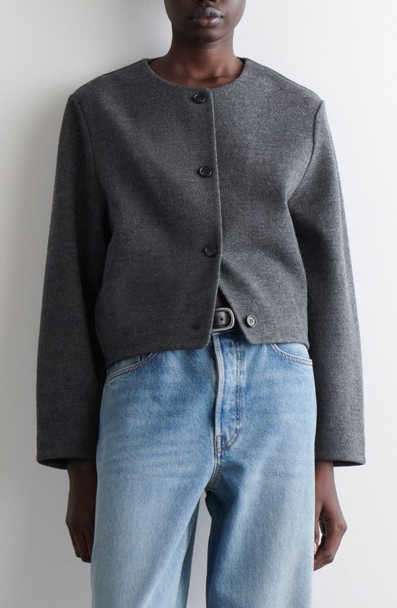 COS Boiled Merino Wool Blend Cardigan