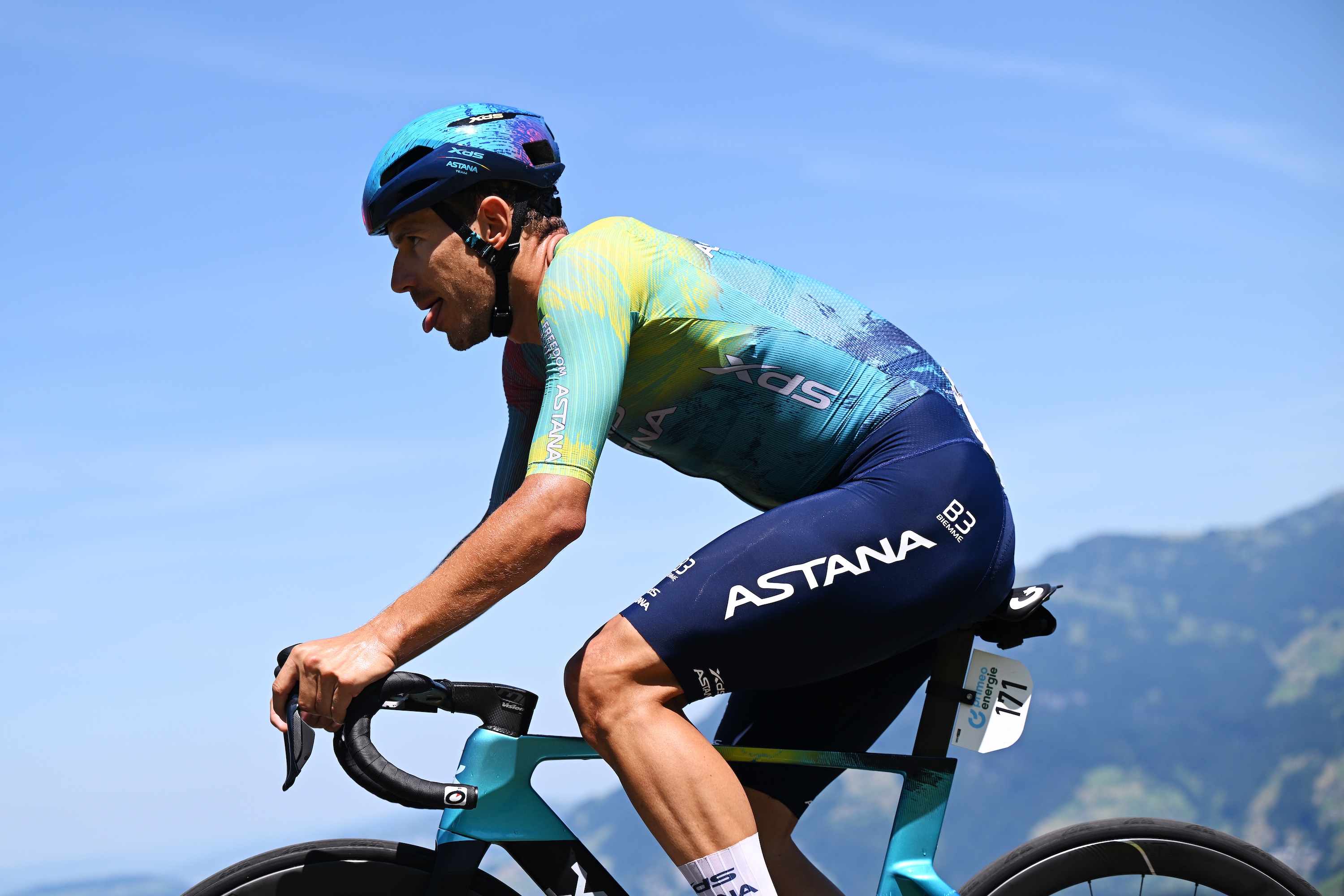 Davide Ballerini rides at the Tour de Suisse