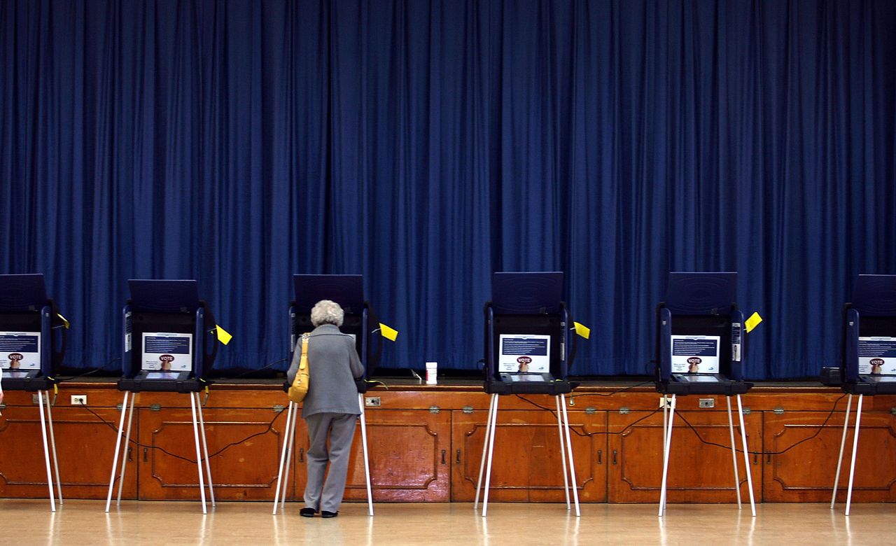 A lone voter in Florida.