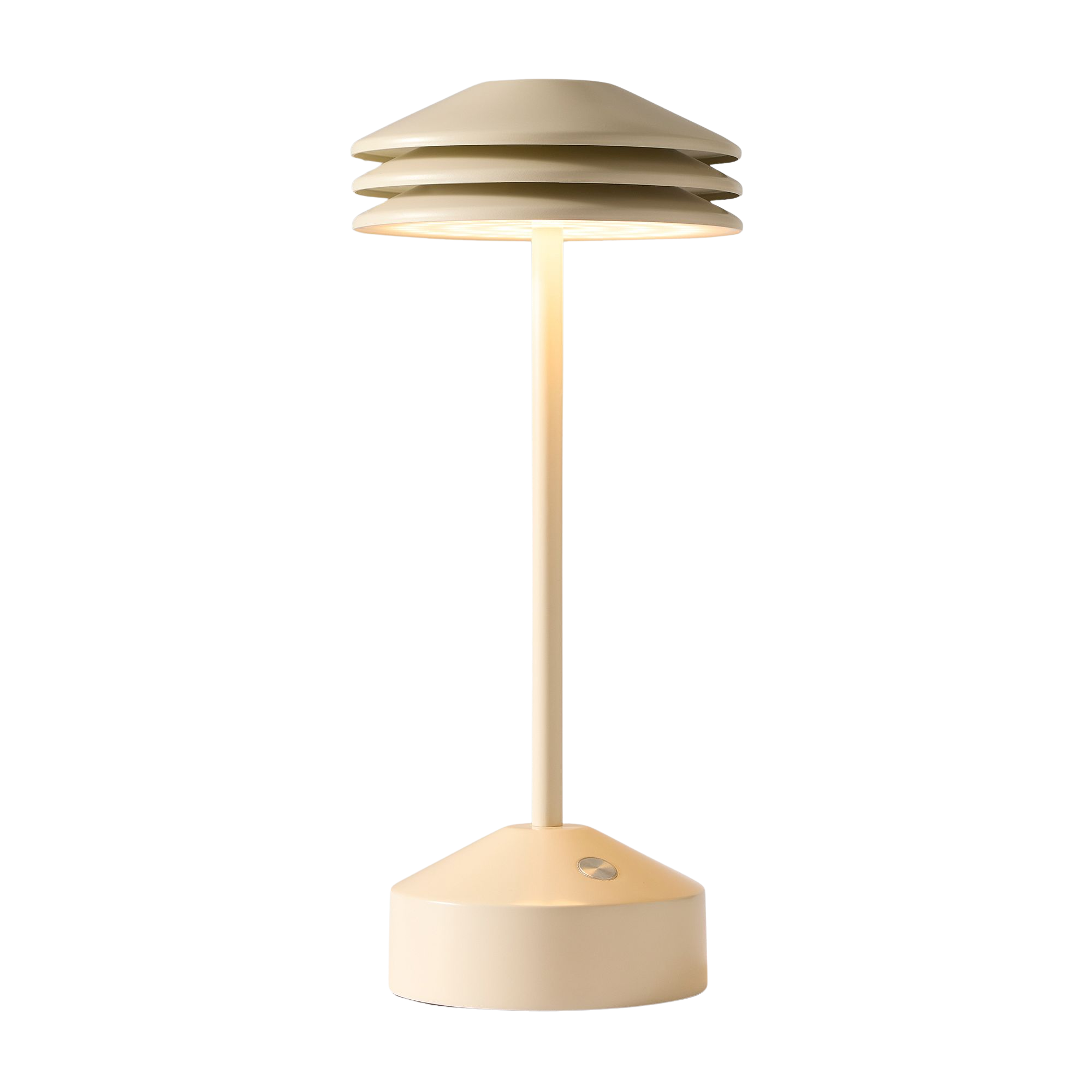 a cream portable lamp