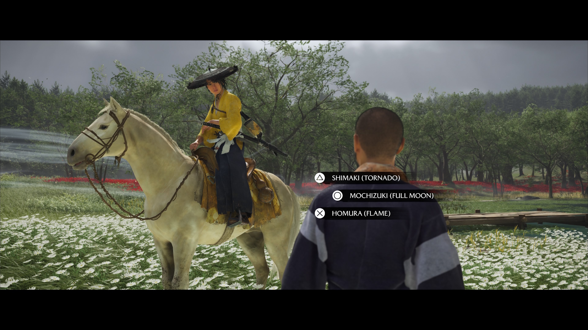 Ghost of Yotei screenshot of Atsu trying to pick a name for a horse