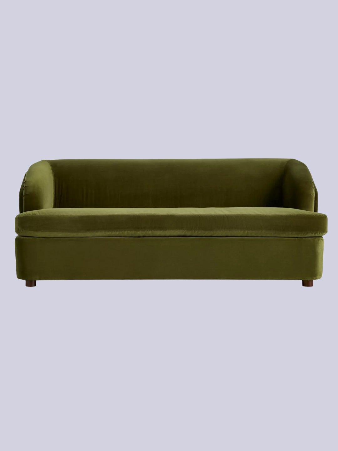 A velvet three-seater sofa bed from Anthropologie