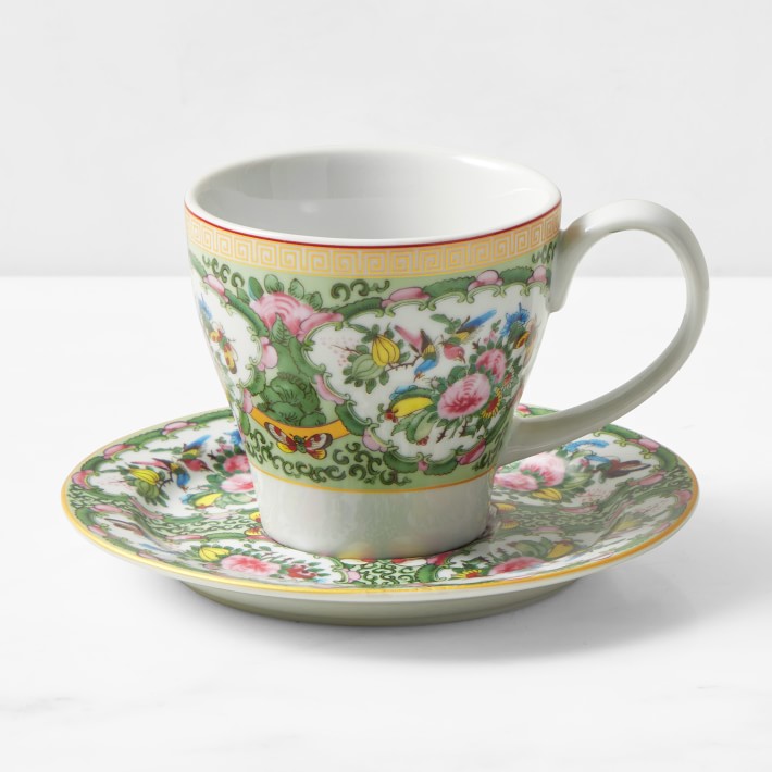Famille Rose Cups &amp;amp; Saucers, Set of 4