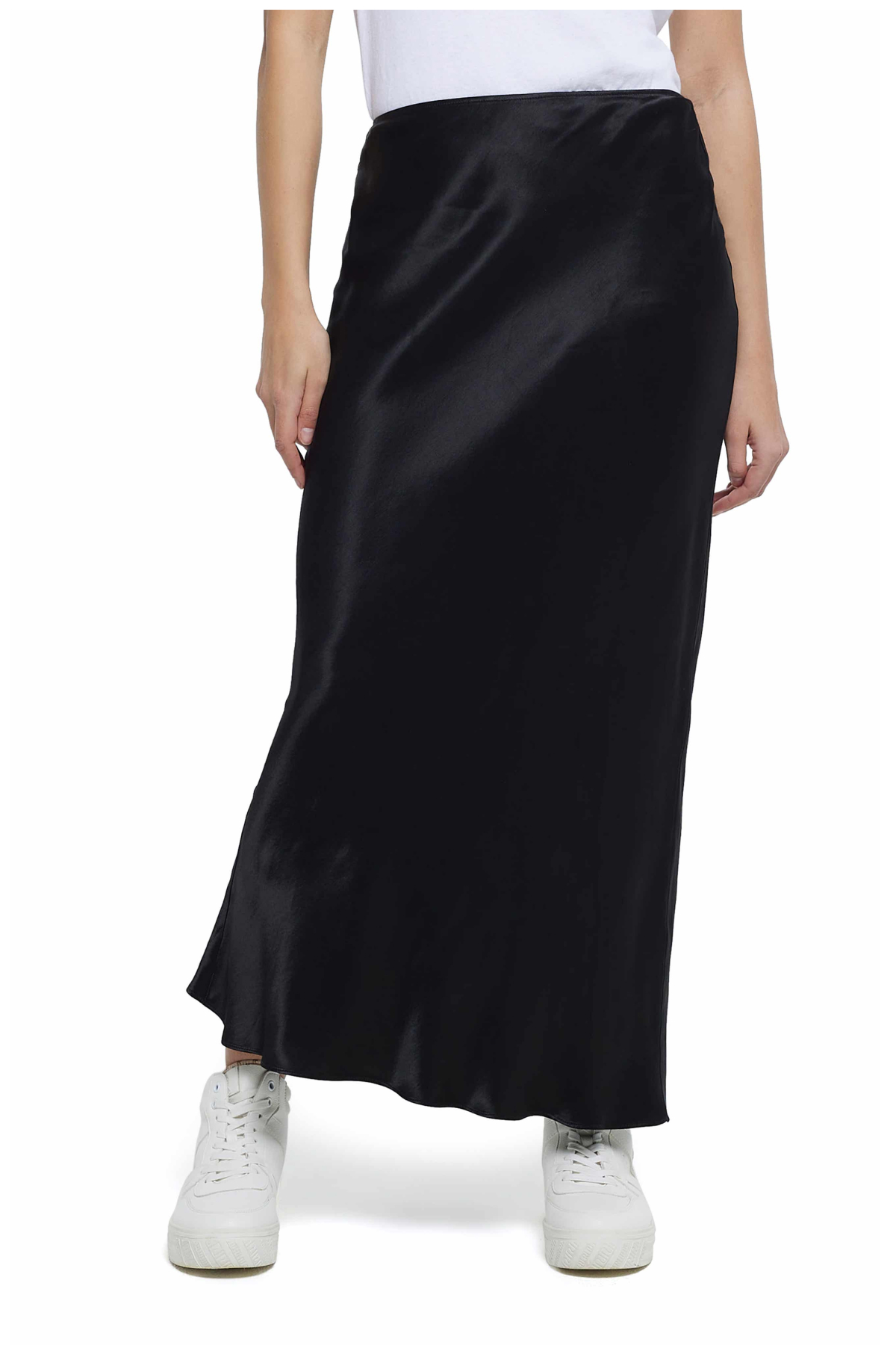 River Island Bias Cut Satin Maxi Skirt