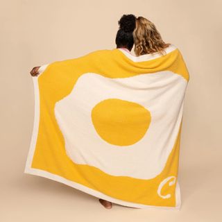 Cravings by Chrissy Teigen fried egg polyester throw