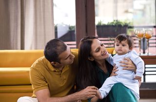 Happy family with baby