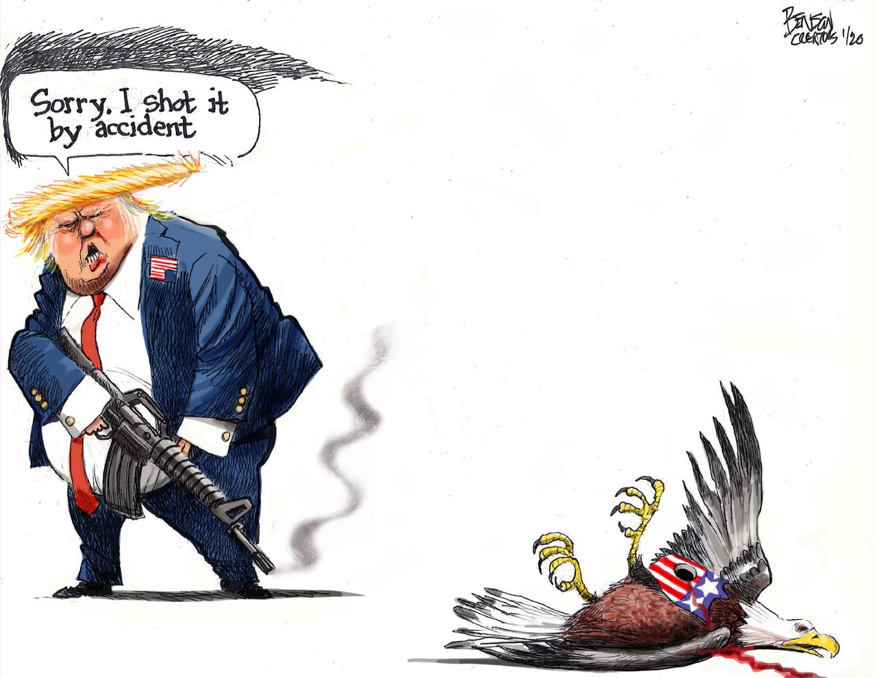 Political Cartoon U.S. Trump eagle Iran&amp;amp;nbsp;