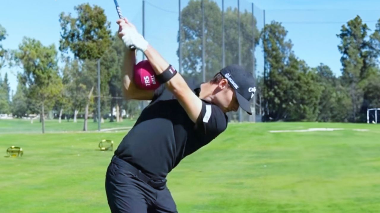 Photo of Nicolai Hojgaard using the TRS Ball