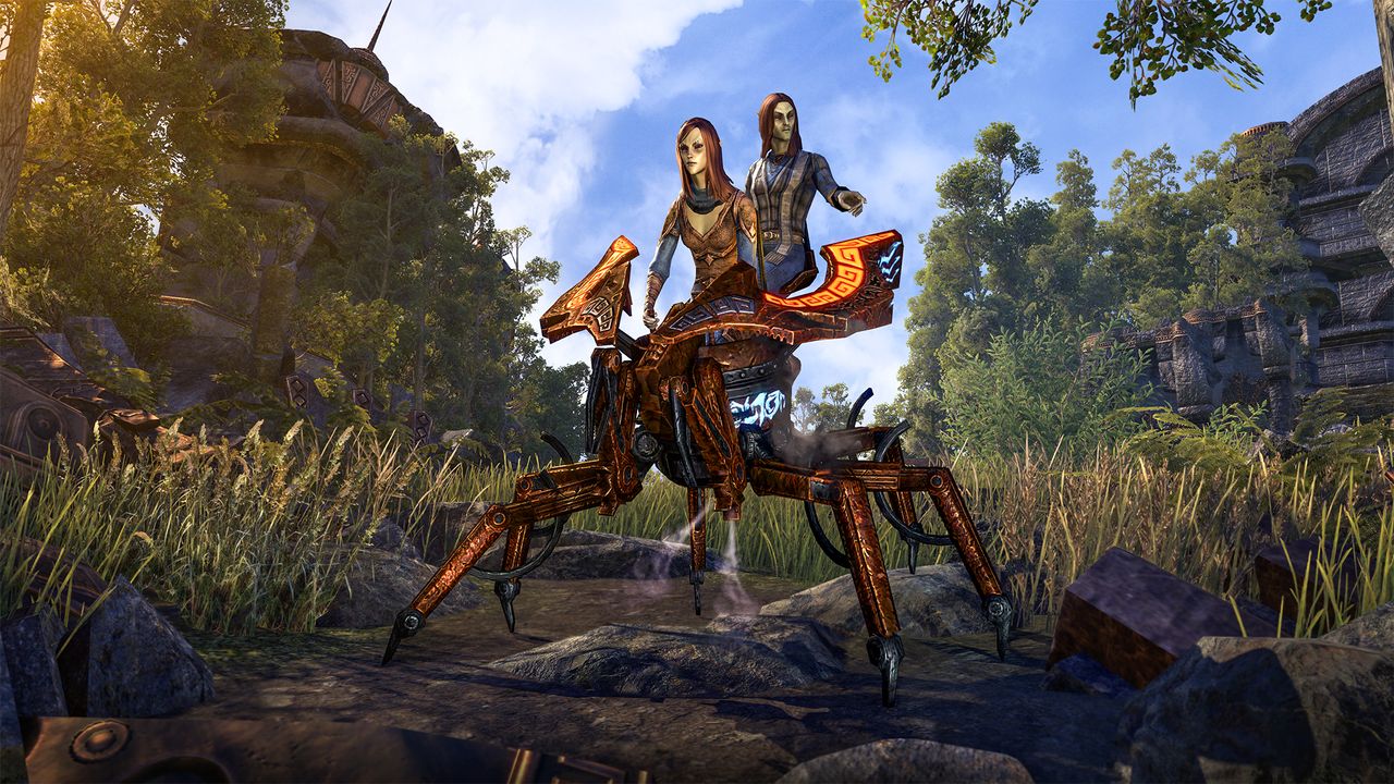 A screenshot from The Elder Scrolls Online showing a dungeon delver spider.