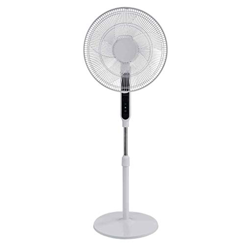 Ecoair Equinox Standing Fan | 16 Inch Pedestal Fan | Low Energy 3.5 Watts/hour | Remote Control | Adjustable Height | 12 Speeds | Touch Control | 12h Timer | 85&amp;deg; Oscillation | Dc Motor