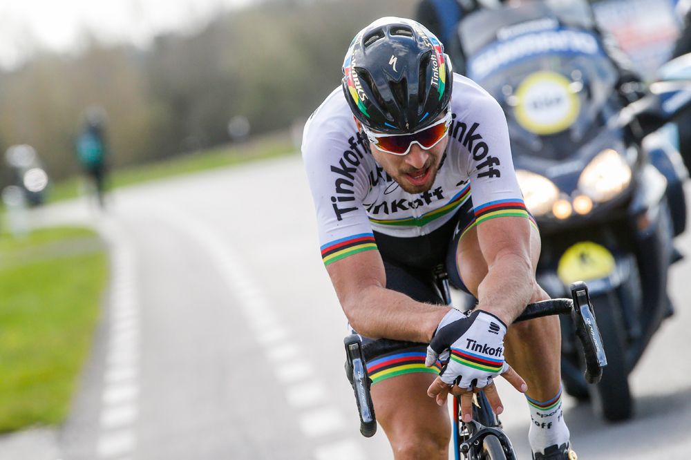 Peter Sagan (Tinkoff) heads towards the win