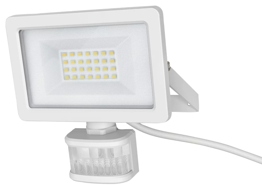 Lap Weyburn Outdoor Led Floodlight With Pir Sensor White 20w 2000lm