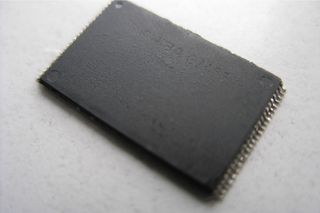 The cleaned and extracted memory chip from the SD card