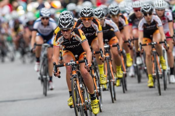 The Optum team kept the pressure on at the front to protect the jersey.