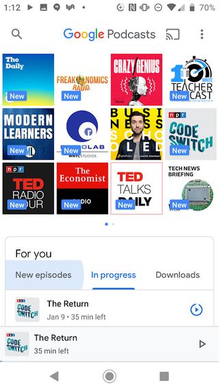 Screenshot Google Podcasts