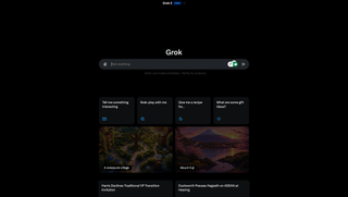 A screenshot of Grok's homepage on the X site.