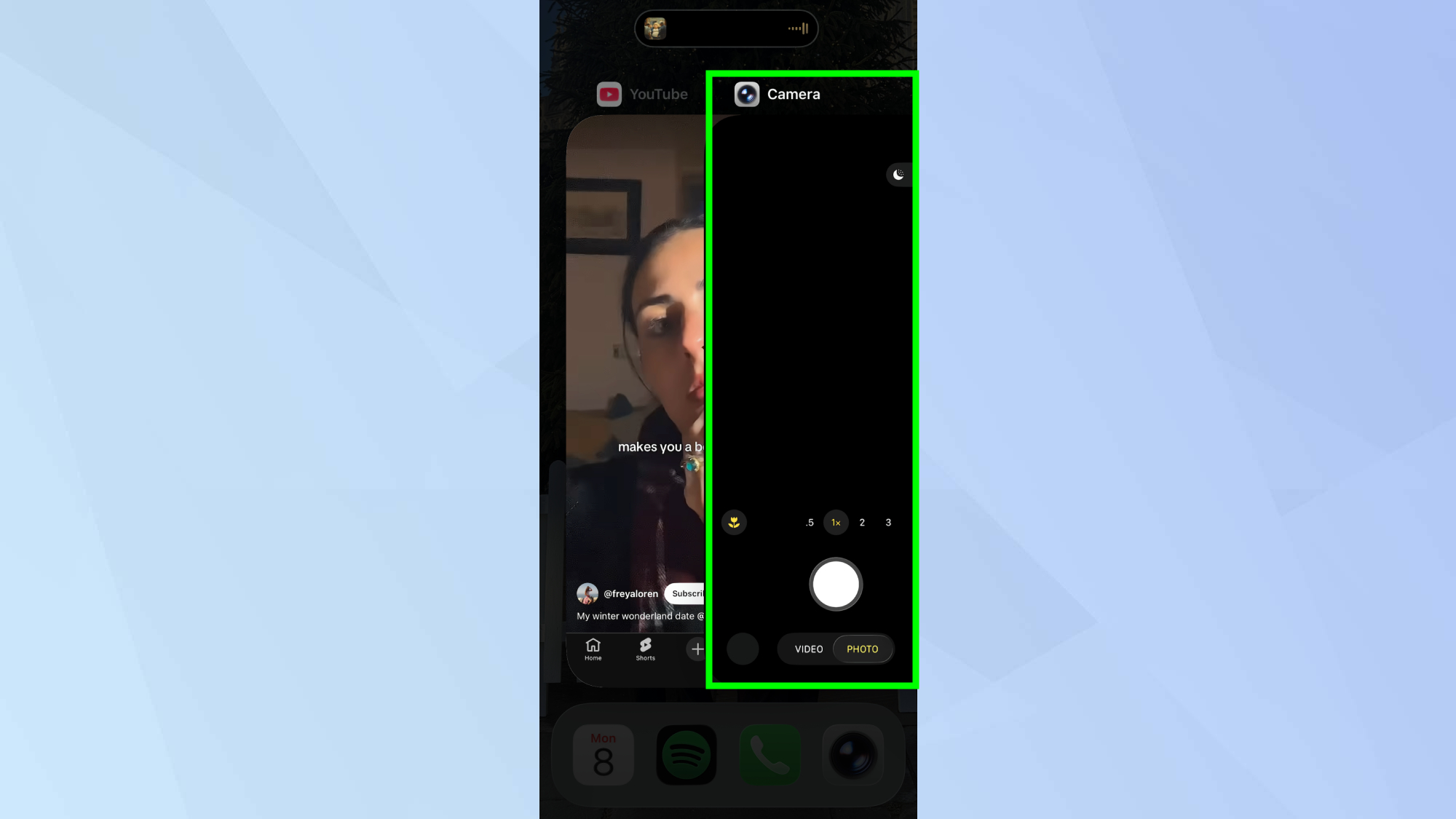Force quitting iPhone app 