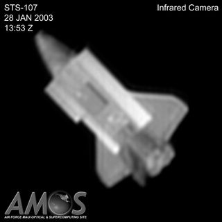AMOS Angled Image of Shuttle Columbia in Orbit