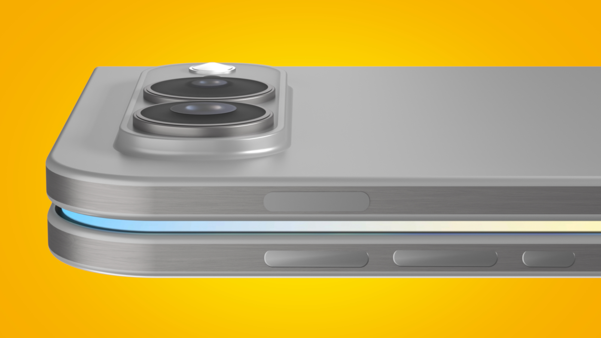iPhone Ultra concepto sobre fondo amarillo