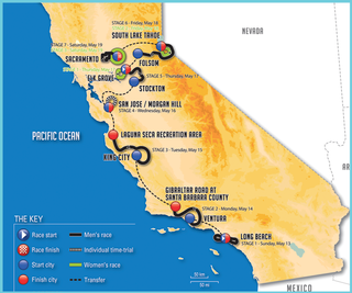 2018 Tour of California overall map