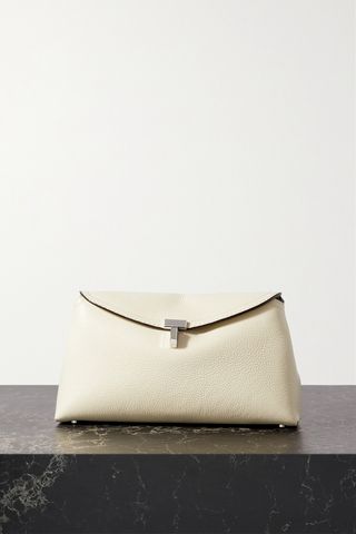 T-Lock Textured-Leather Clutch