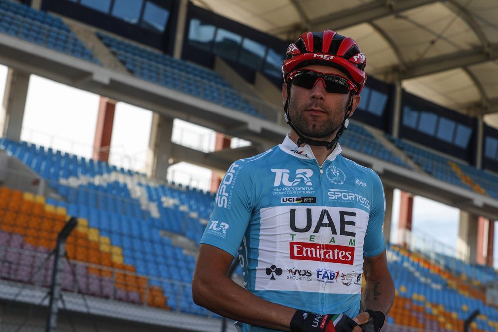 Diego Ulissi (UAE Team Emirates) in the Tour of Turkey leader's jersey