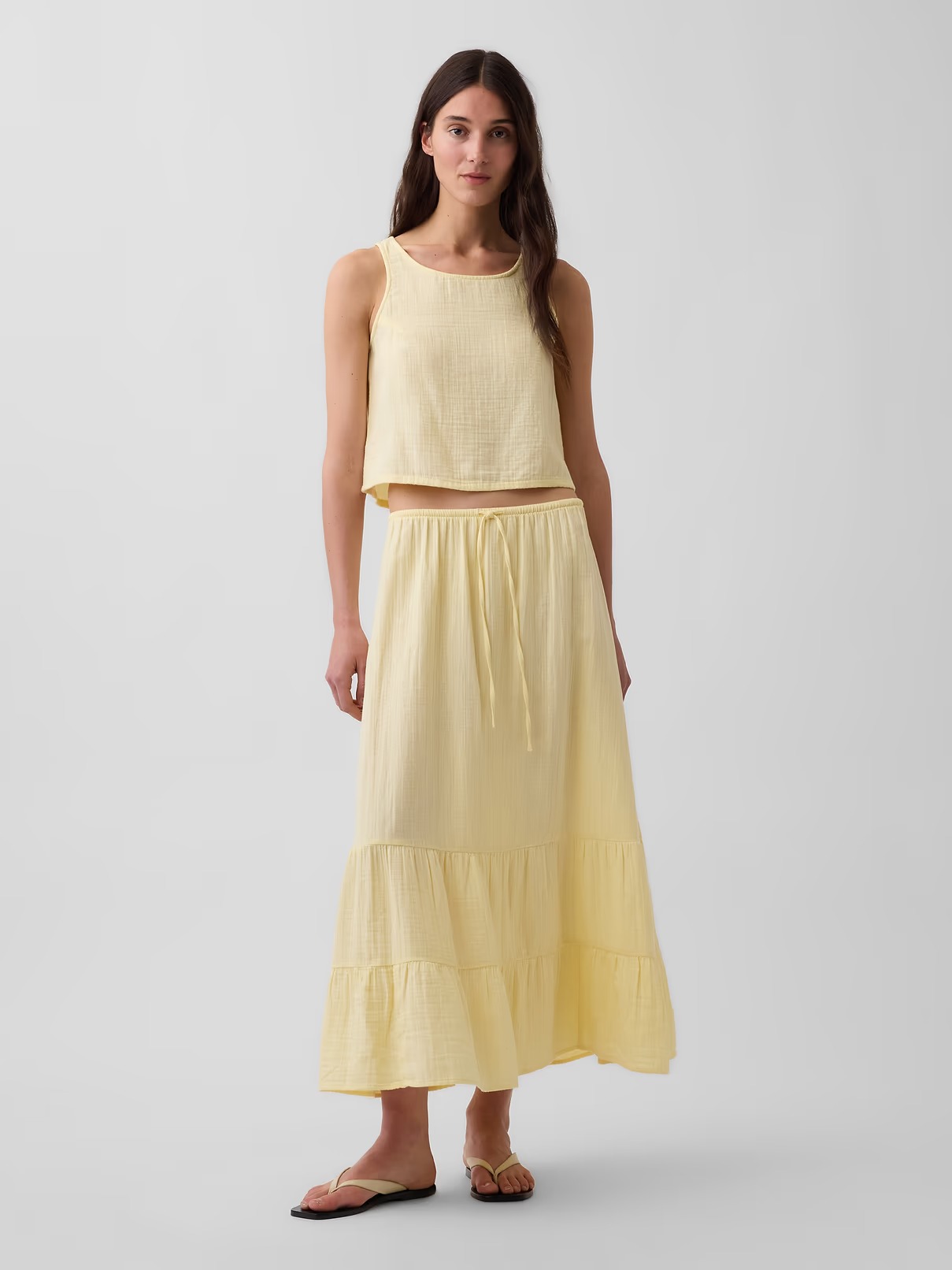 Gap, Cotton Gauze Tiered Easy Maxi Skirt