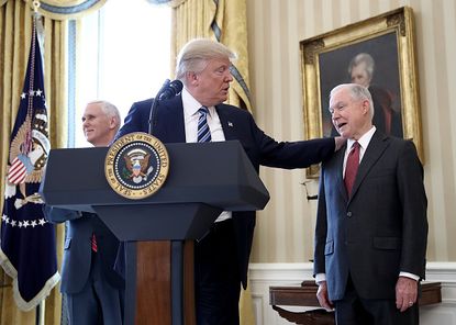 Donald Trump and Jeff Sessions.