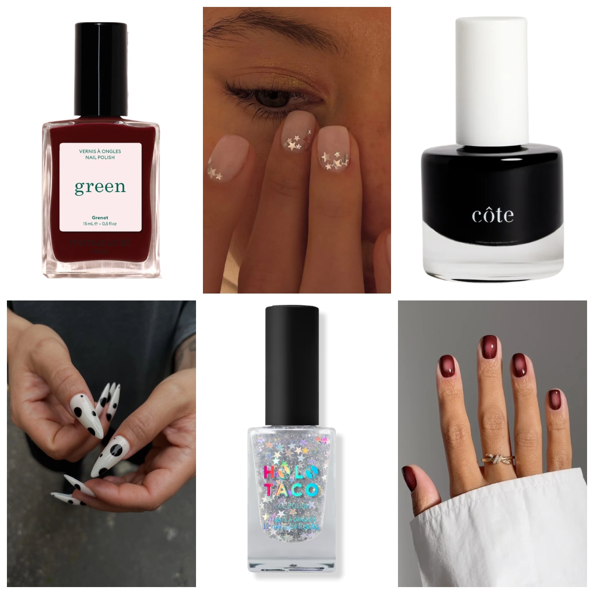 the best nail looks of the week feature six images with three polishes and three fall nail designs