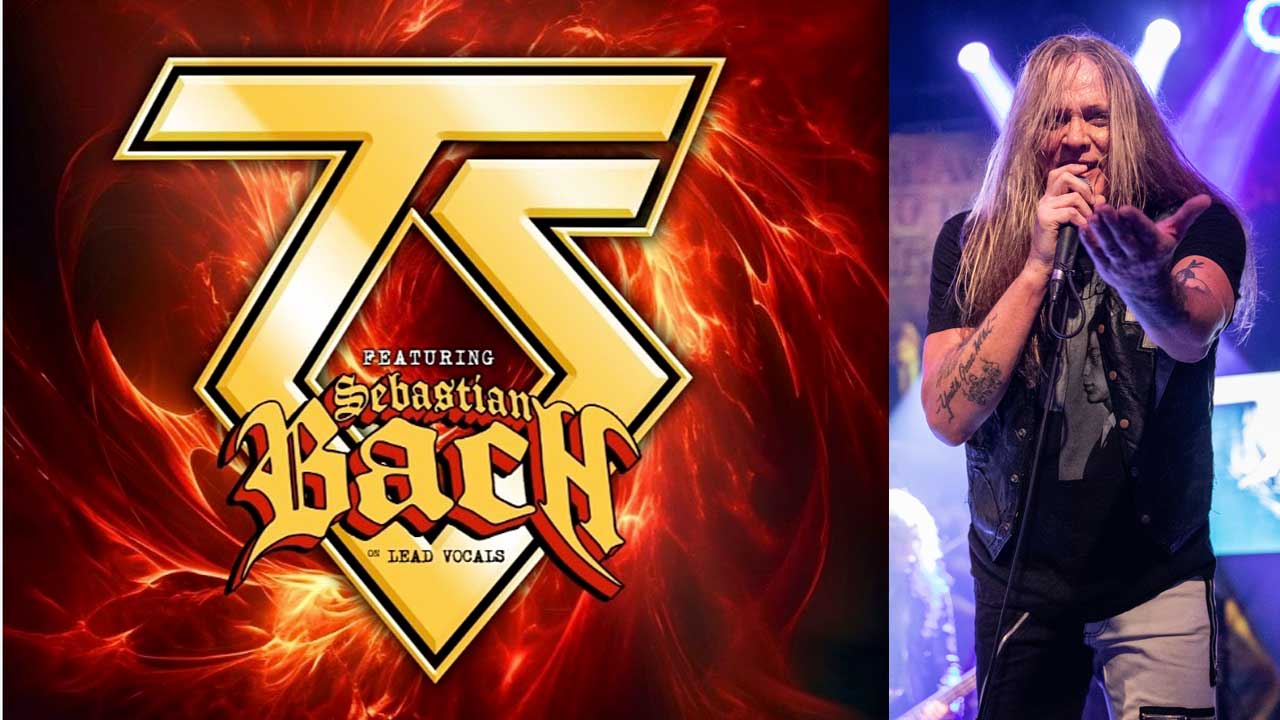 The Twisted Sister logo and Sebastian Bach onstage