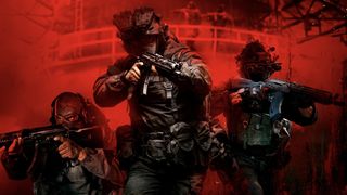 Three Call of Duty Operators against a red background