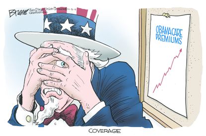 Obama cartoon Obamacare premiums