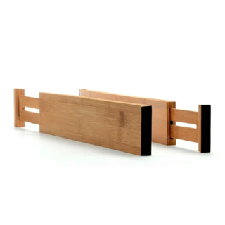 Adjustable bamboo drawer organizers