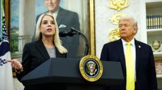 Attorney General Pam Bondi speaks in Oval Office with President Donald Trump