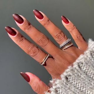 Burgundy manicure