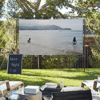 pottery barn garden cinema screen