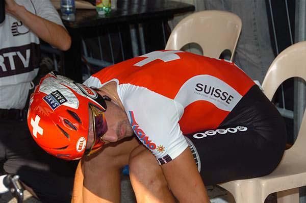 Fabian Cancellara (Switzerland) gets ready to go.