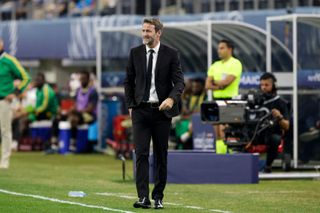 Panama manager Thomas Christiansen looks on during the 3rd Place Match - Concacaf Nations League between Jamaica and Panama at AT&T Stadium on March 24, 2024 in Arlington, Texas. (Photo by Aric Becker/ISI Photos/Getty Images)