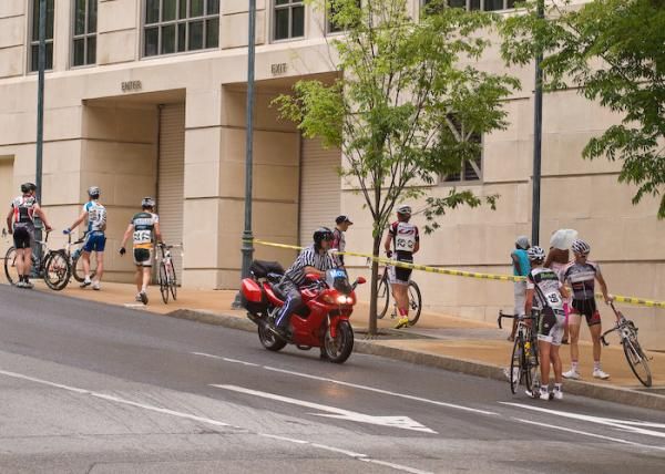 A brief period of rain turned the short downhill into a greased slide.