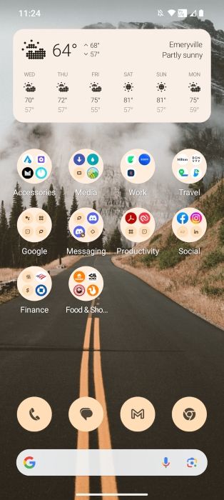 Nothing OS 2.0 home screen with color icon pack
