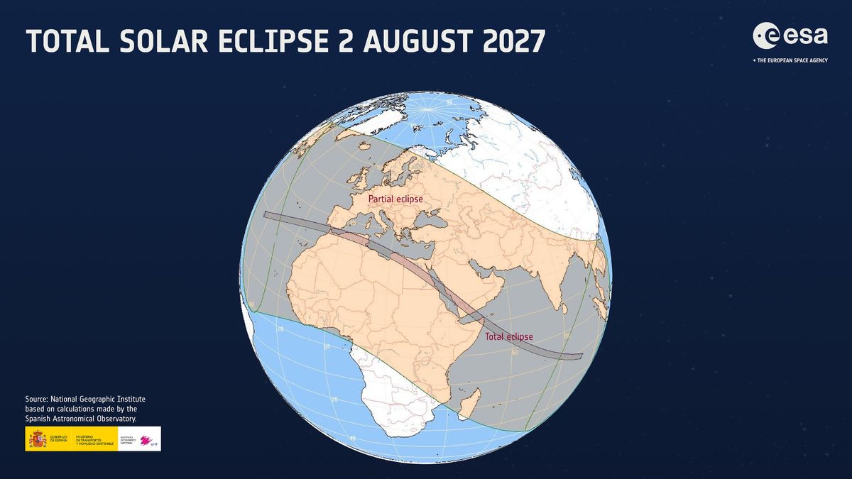 Map showing path of Total solar eclipse on August 2, 2017