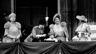 The Queen and Prince Charles at Buckingham Palace in 1951
