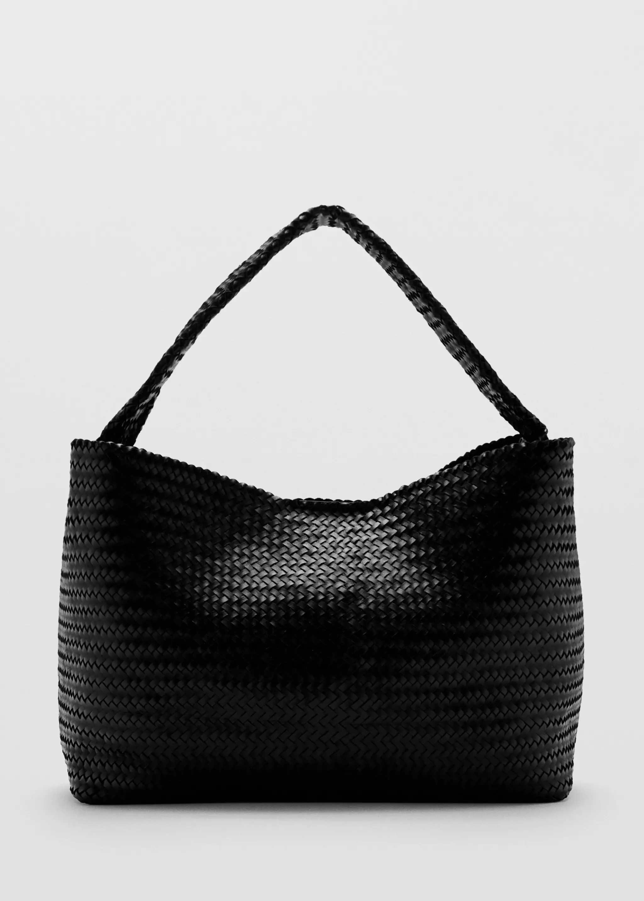 Medium-Sized Braided Leather Bag - Women | Mango United Kingdom