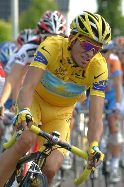 Alberto Contador was biding his time near the front of the field.