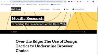 Screenshot of Mozilla's page for its "Beyond the Edge" report