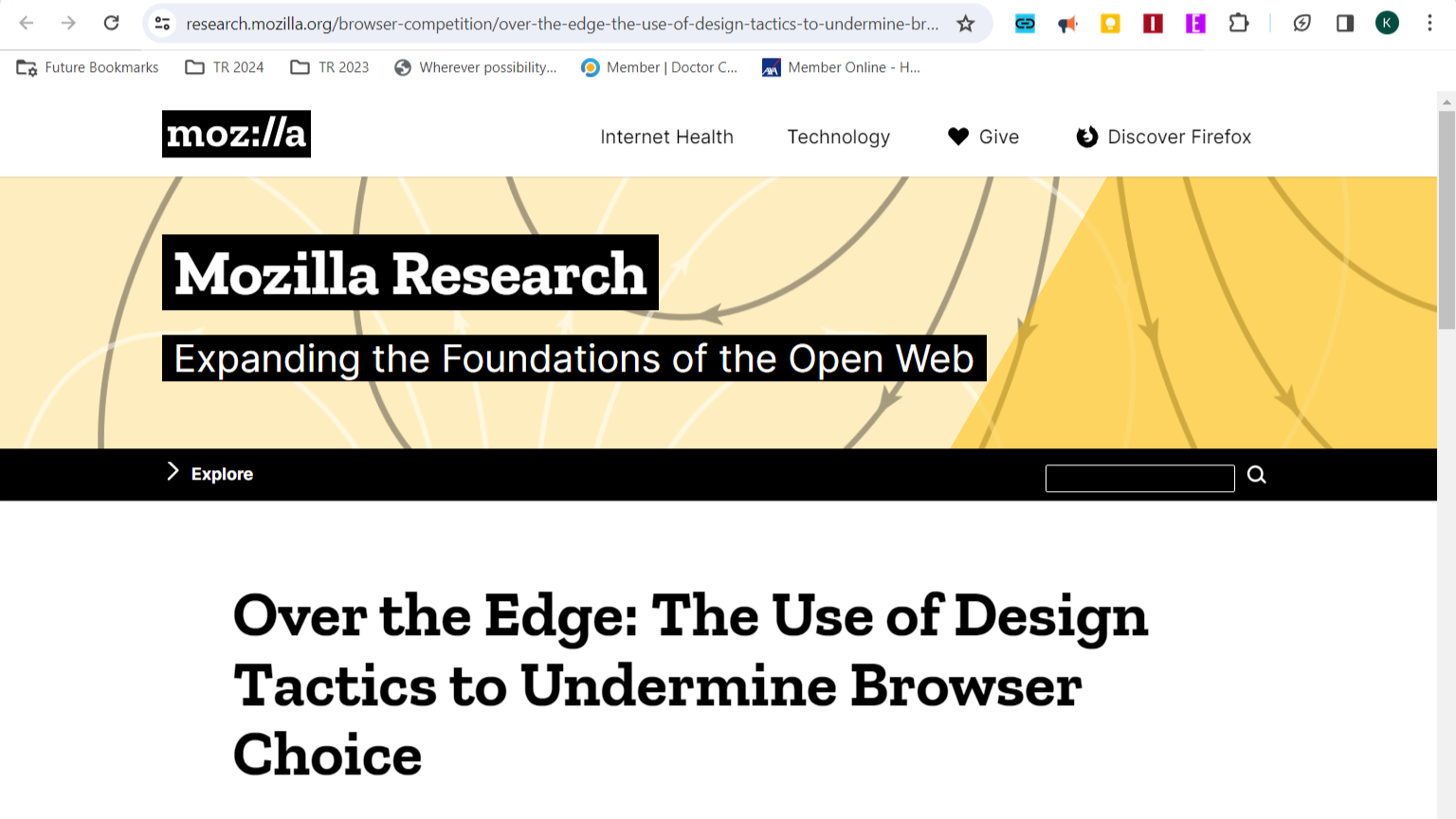 Скриншот страницы Mozilla с отчетом 